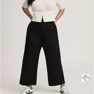 Torrid Crop Lace-Up Back Utility Wide Leg Twill High Rise Pant 12